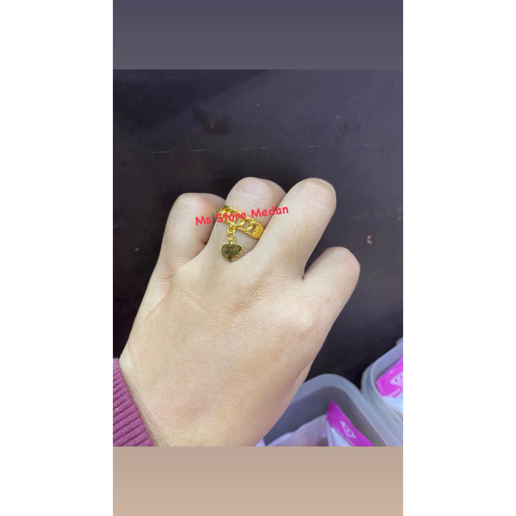 cincin rantai love replika emas LM