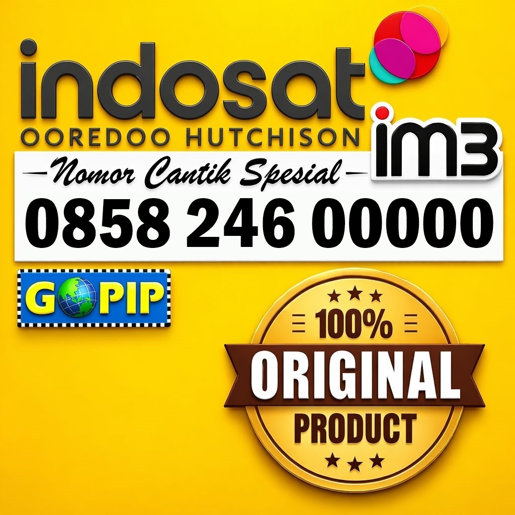 Nomor Cantik Im3 Panca 00000 (246) Kartu Perdana Indosat Support 5G Original