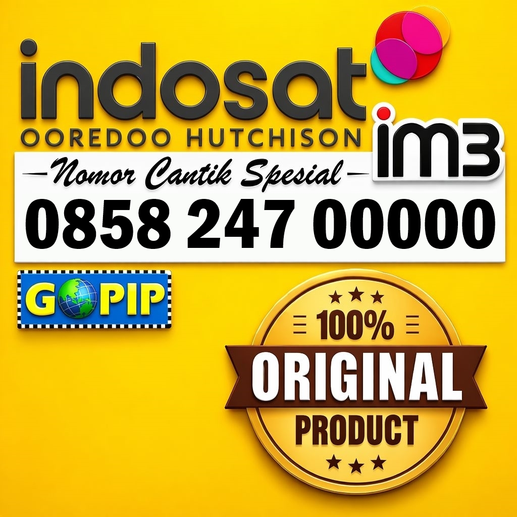 Nomor Cantik Im3 Panca 00000 (247) Kartu Perdana Indosat Support 5G Original