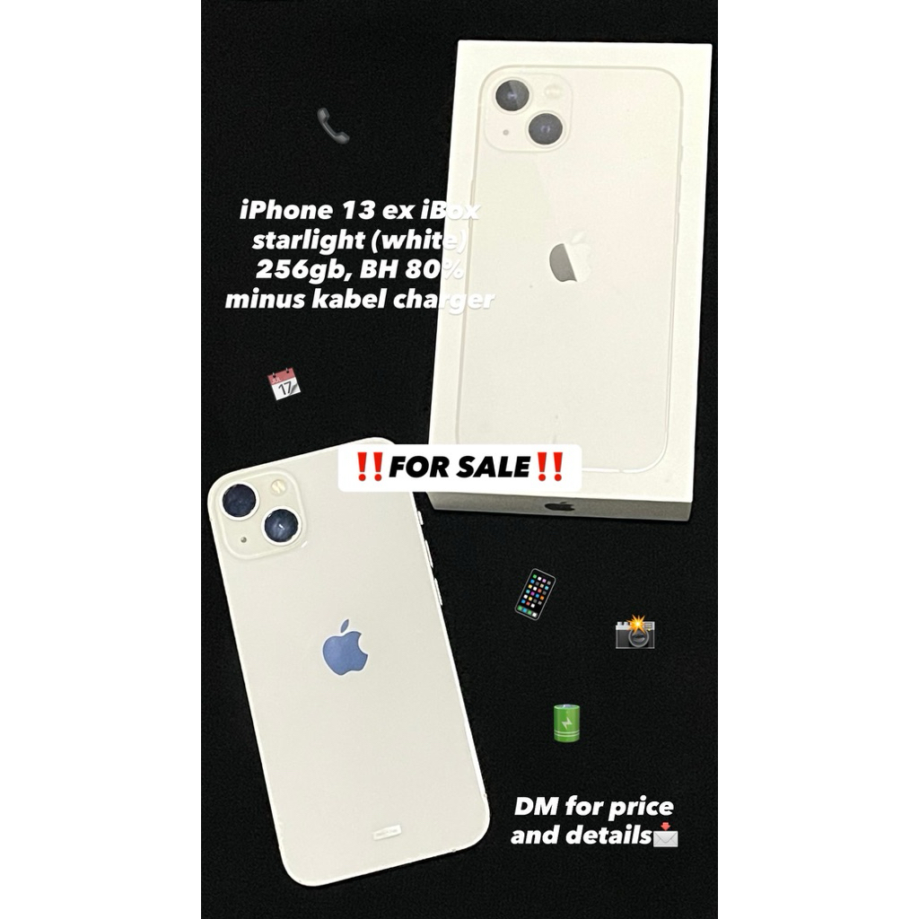 IPHONE 13 STARLIGHT ORI EX IBOX 256GB SECOND