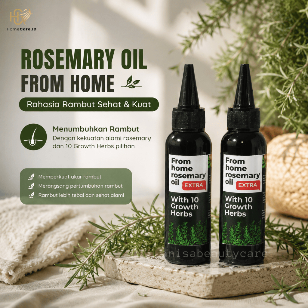 Minyak Rosemary Hair Oil From Home 100ml Penumbuh Rambut Anti Rontok Melebatkan dan Menebalkan Rambu