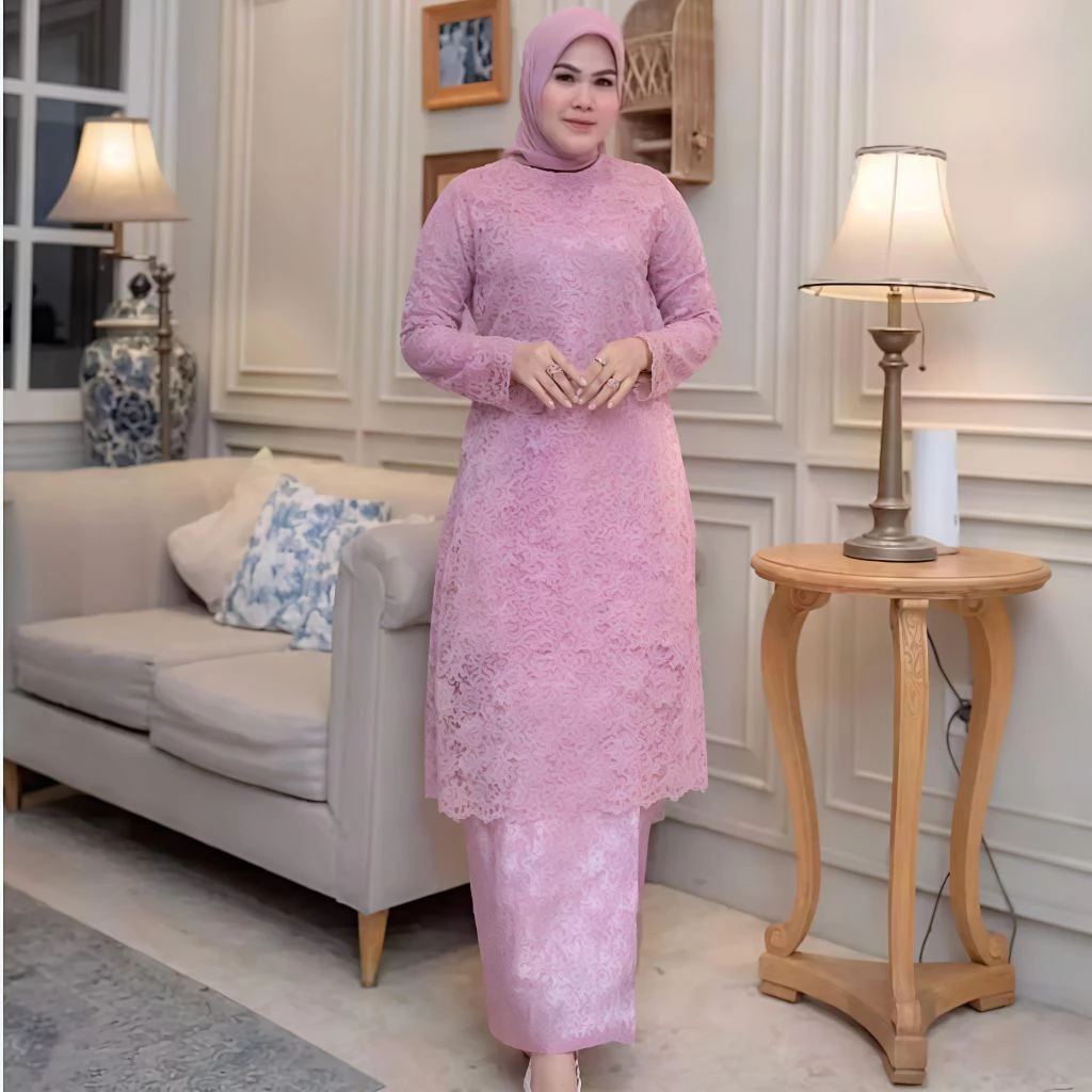 Setelan Kebaya Brokat/Set Rok Songket/Tunik Brokat/Kebaya Kurung/Baju Kurung/jumbo/Modern