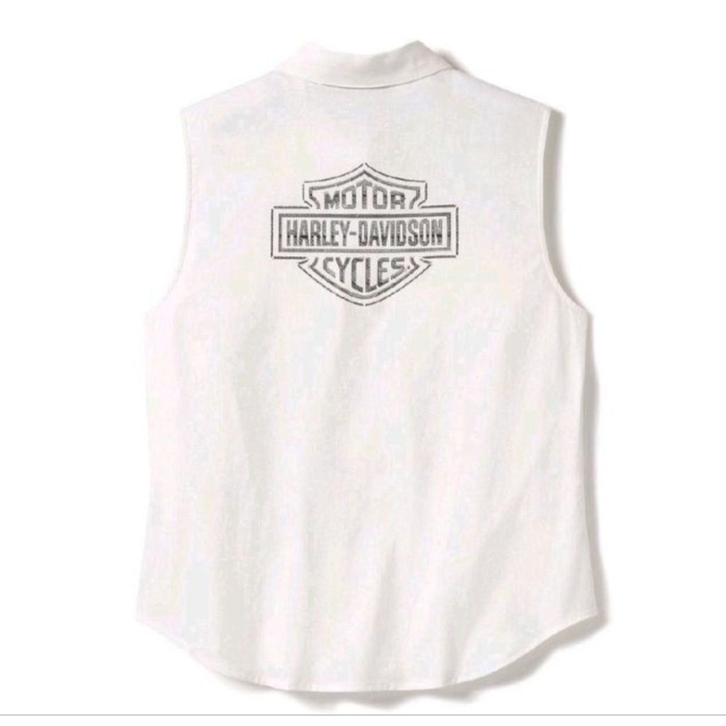 VEST ROMPI HARLEY-DAVIDSONWOMEN'S ESSENTIAL BLING BUTTON FRONT CLOUD DANCER | ROMPI MOTOR HARLEY WAN