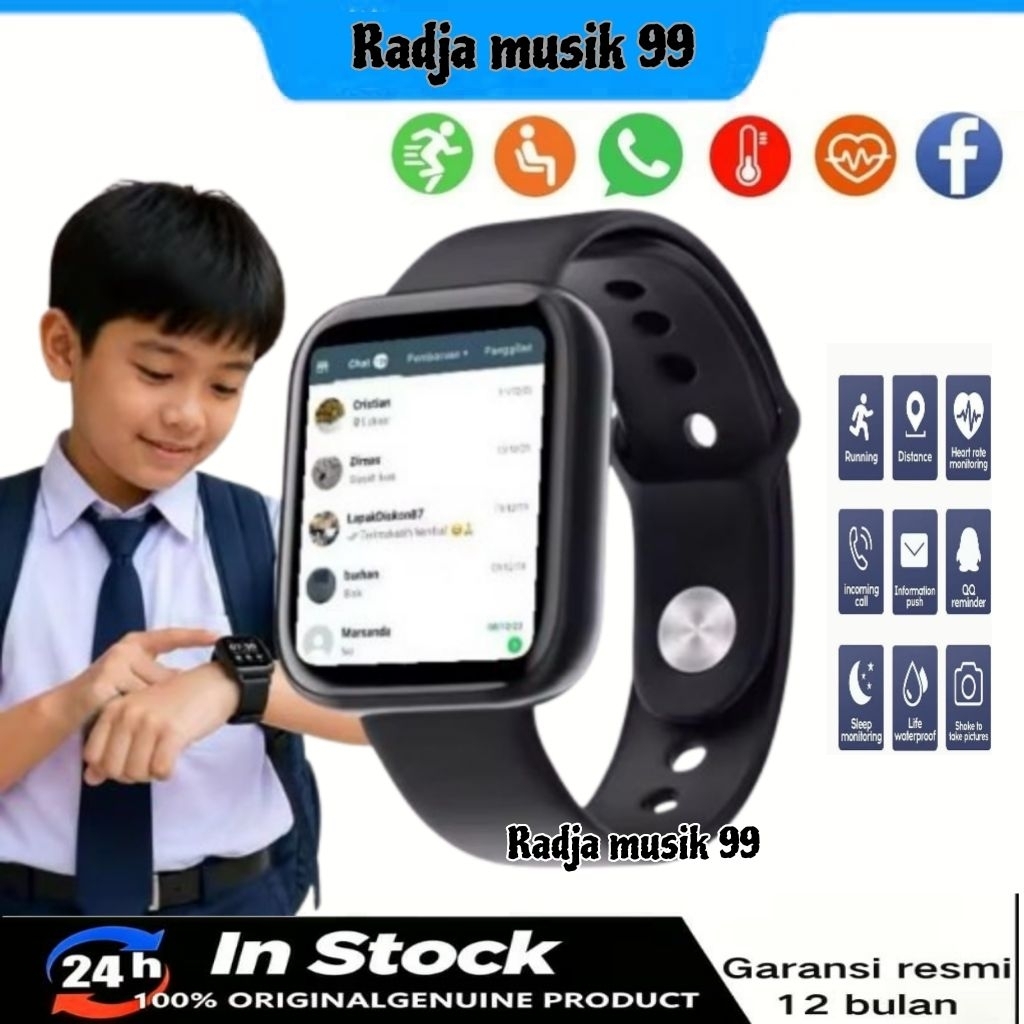 jam tangan hp android smartwatch pintar mewah anti air pria wanita elegan