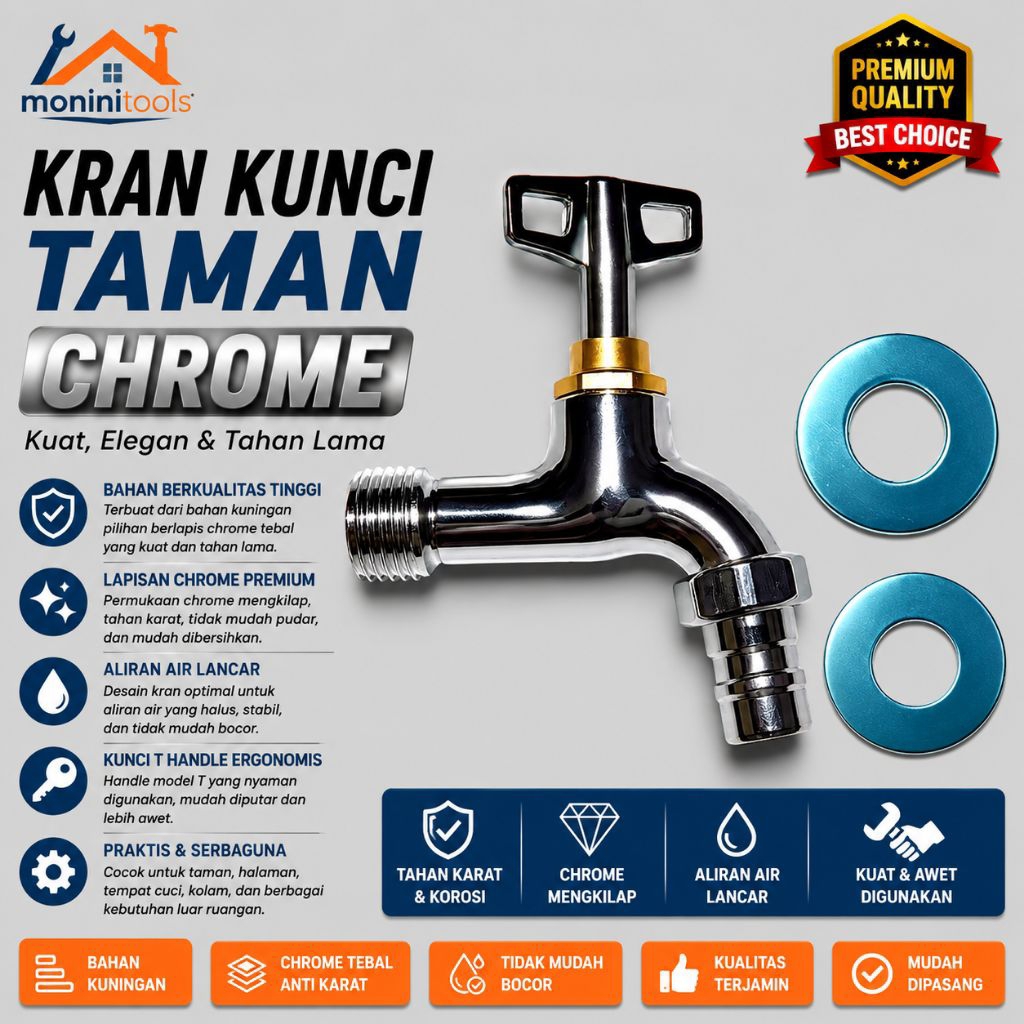 kran kunci. Kran Kunci Taman. Kran kunci Taman Chrome ya 1/2”.