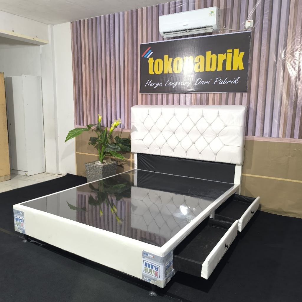Divan Laci Minimalis / Ranjang Dipan Springbed Plus Laci Murah Tangerang Depok