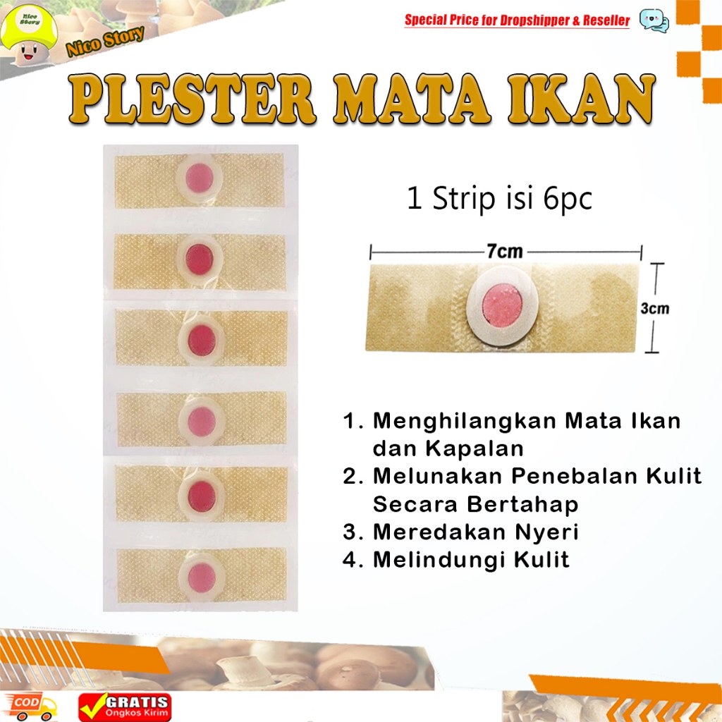 (ncs) 1 STRIP 6 pcs Plester Mata Ikan Paling Ampuh Plaster kutil obat kaki corn removal Jiyantie