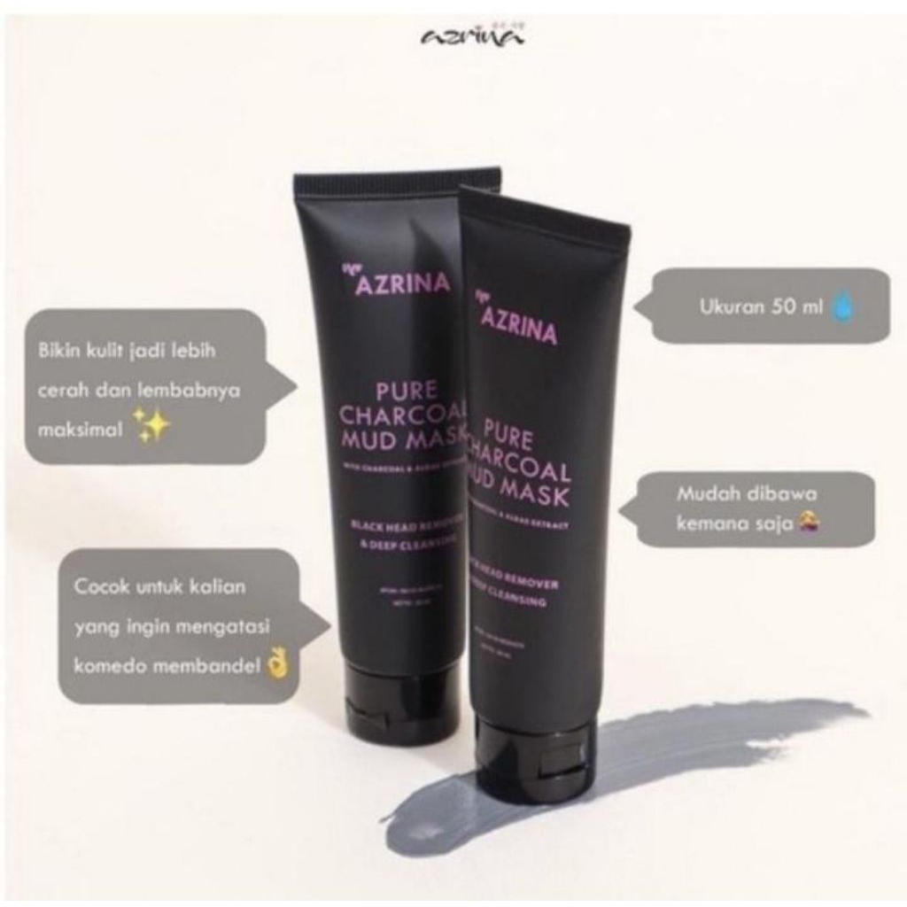AZRINA PURE CHARCOAL MUD MASK •