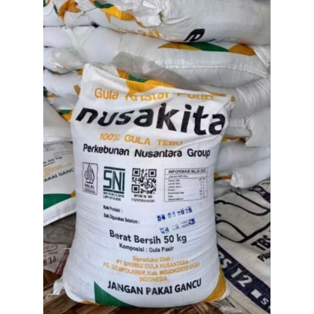 1 Sak Gula Nusakita 50 Kg Loss/Gula Pasir Loss 50kg 1 Sak