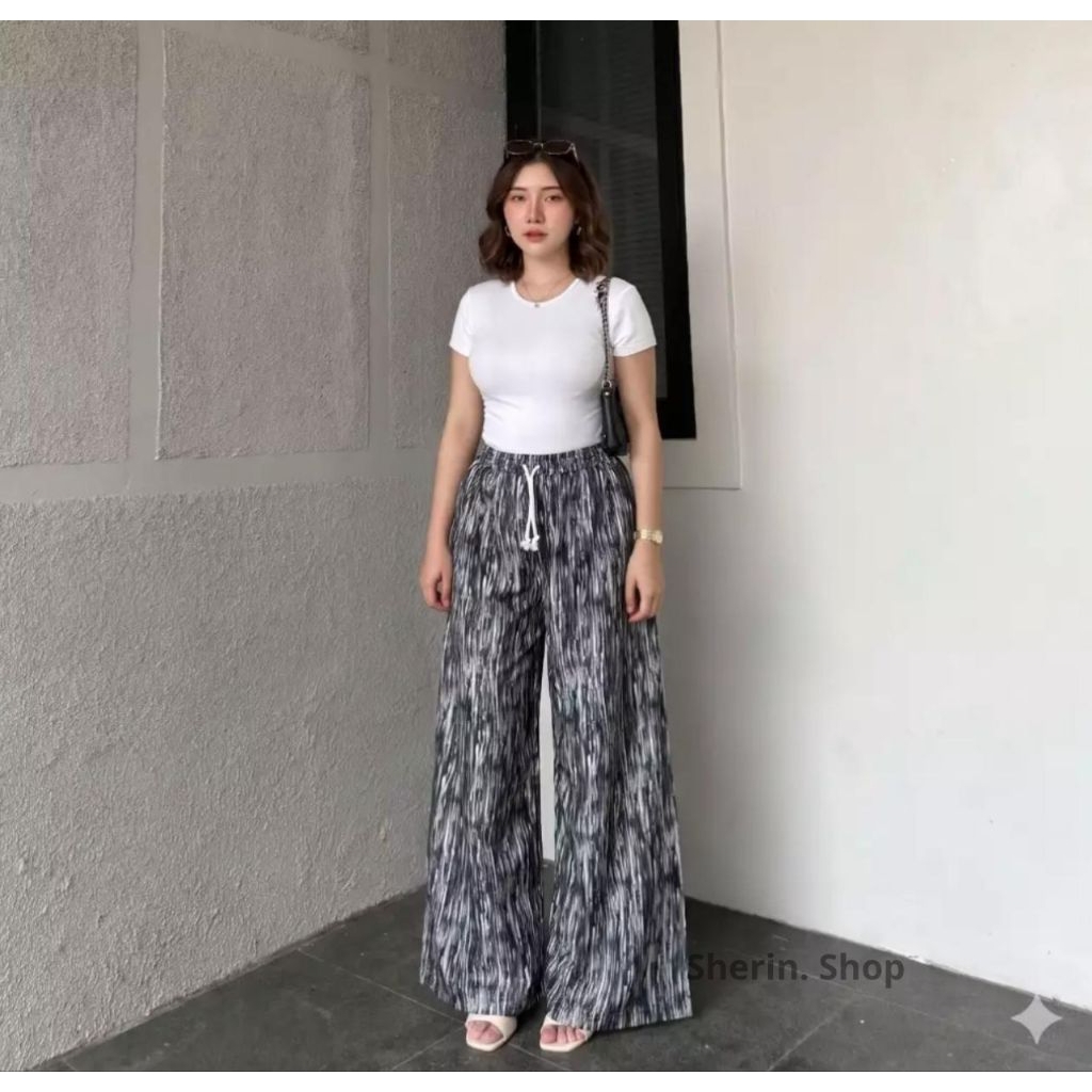 kulot wanita motif abstrak premium - kulot motif abstrak haighwaist - kulot katun wanita jumbo