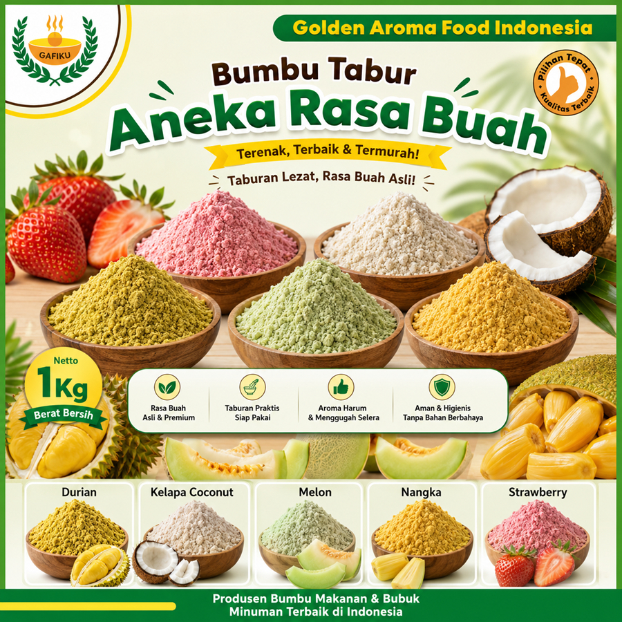 Bumbu Tabur Rasa Buah, Durian, Kelapa Coconut, Melon, Nangka, Strawberry