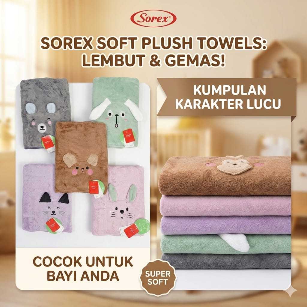 Sorex Handuk Bayi Sorex Handuk Mandi Premium Anak / Dewasa Microfiber Towel Lembut Halus Daya Serap 