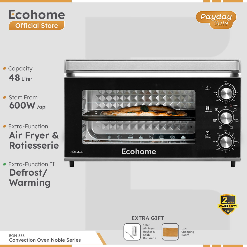 [INSTANT ONLY] ECOHOME Oven Noble Series EON888 Big Capacity 48L with Air Fryer Defrost Warm