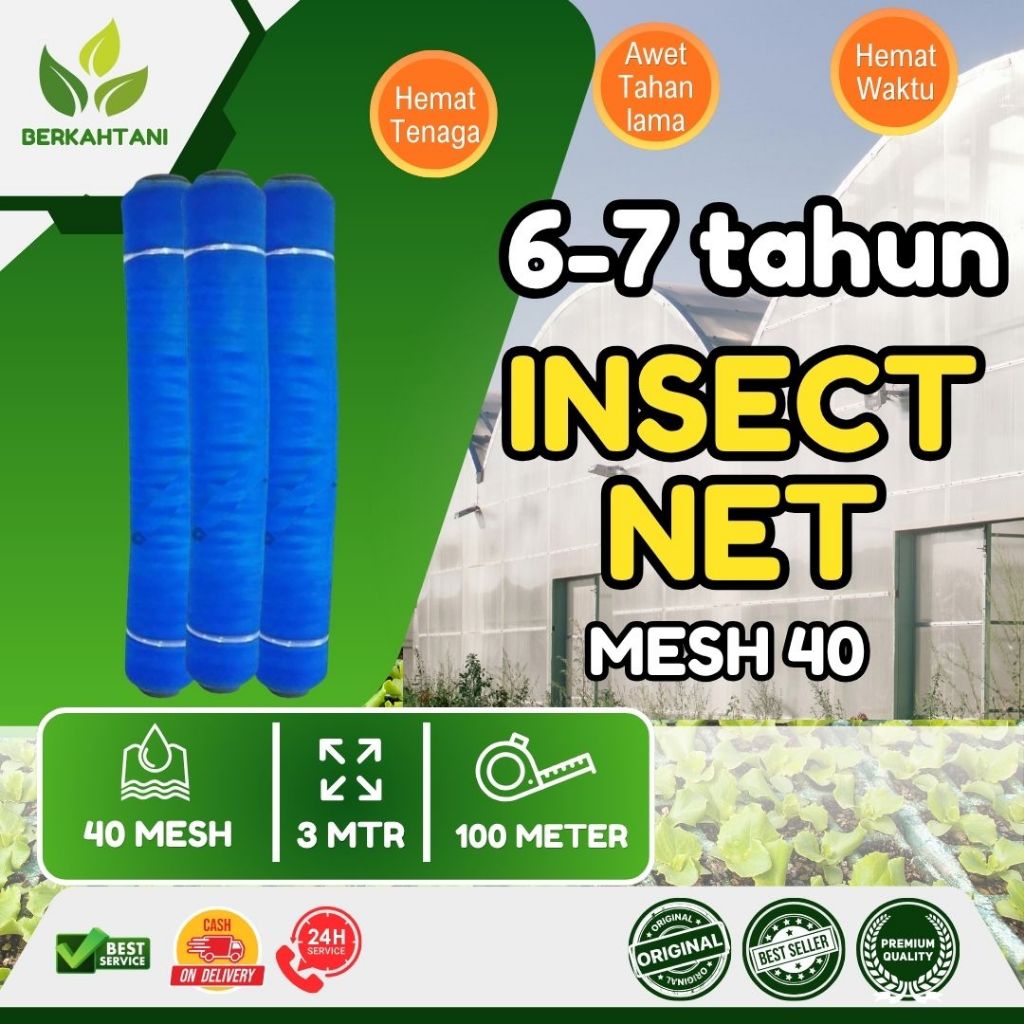 Insect Net 1 Roll 100 Meter Lebar 3 Meter Mesh 40 Cap Berkah