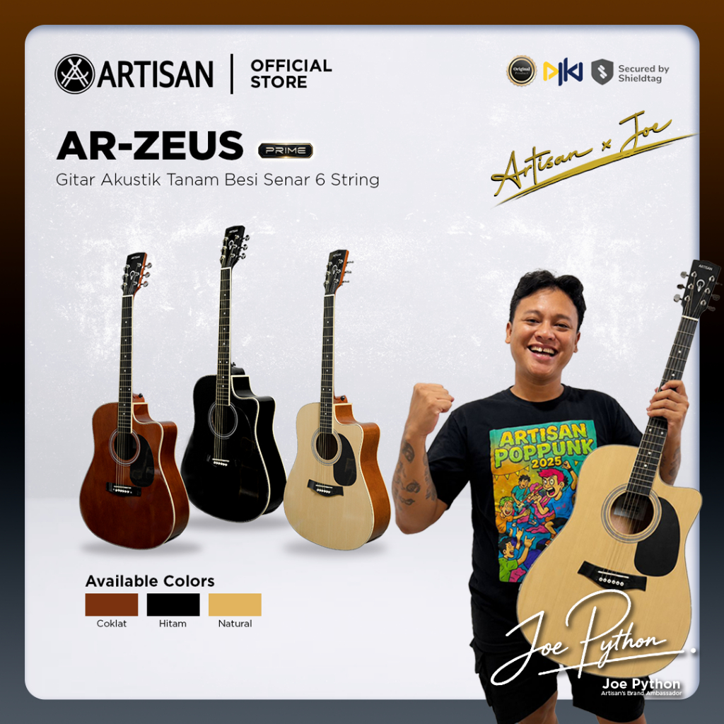 ARTISAN Gitar Akustik Tanam Besi ( AR - ZEUS Prime ) Senar 6 String