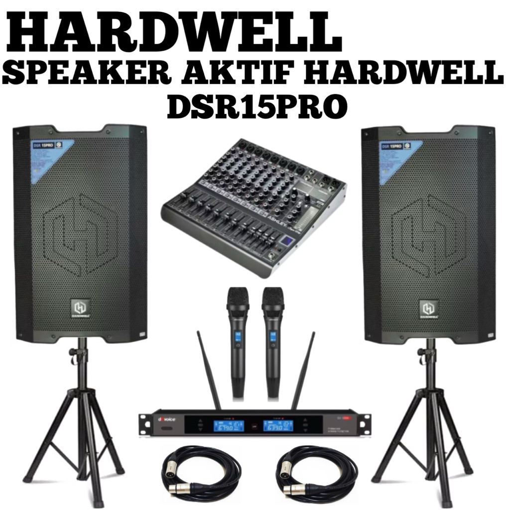 Paket Sound System Speaker aktif Hardwell Dsr 15 Pro Original Speaker Aktif Hardwell 15inch