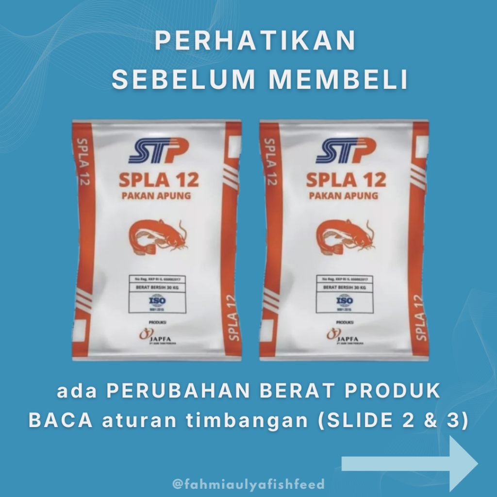 PAKAN IKAN MURAH (KEMASAN 15 KG) STP SPLA 12 -2 PAKAN IKAN LELE APUNG PROTEIN 34% | SPLA 12