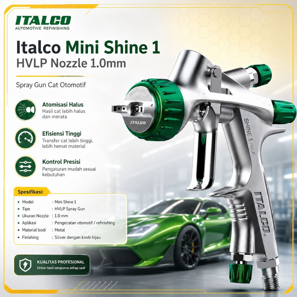 Spray Gun HVLP Italco Mini Shine 1 Nozzle 1.0/1.2mm Original