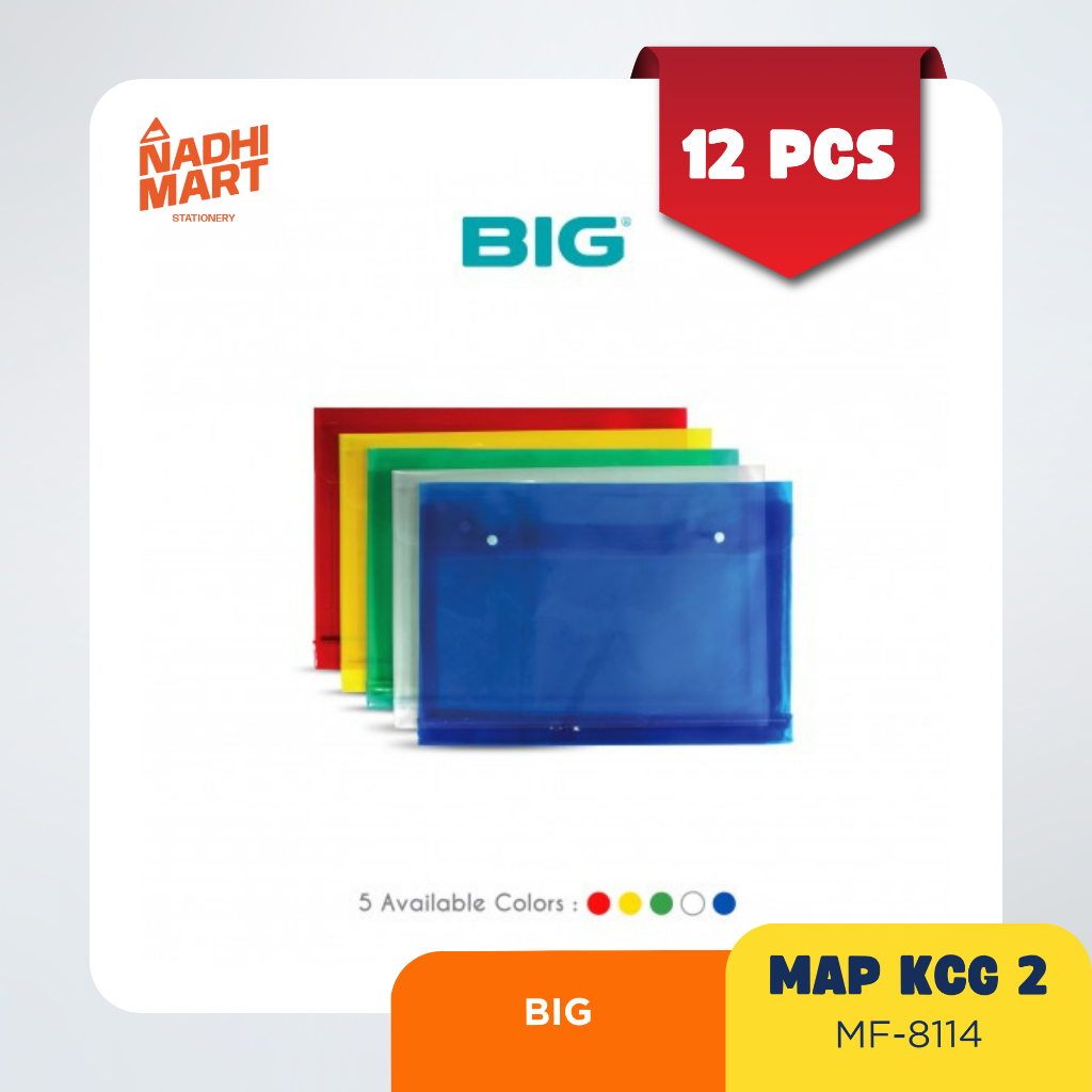 12 PCS BIG MAP KANCING 2 PLASTIK WARNA / MAP PLASTIK FOLIO