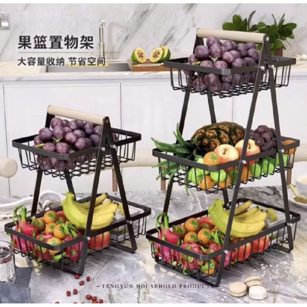 Rak tempat buah susun 3 / Rak tempat sayuran / Rak tempat telur serbaguna susun 3