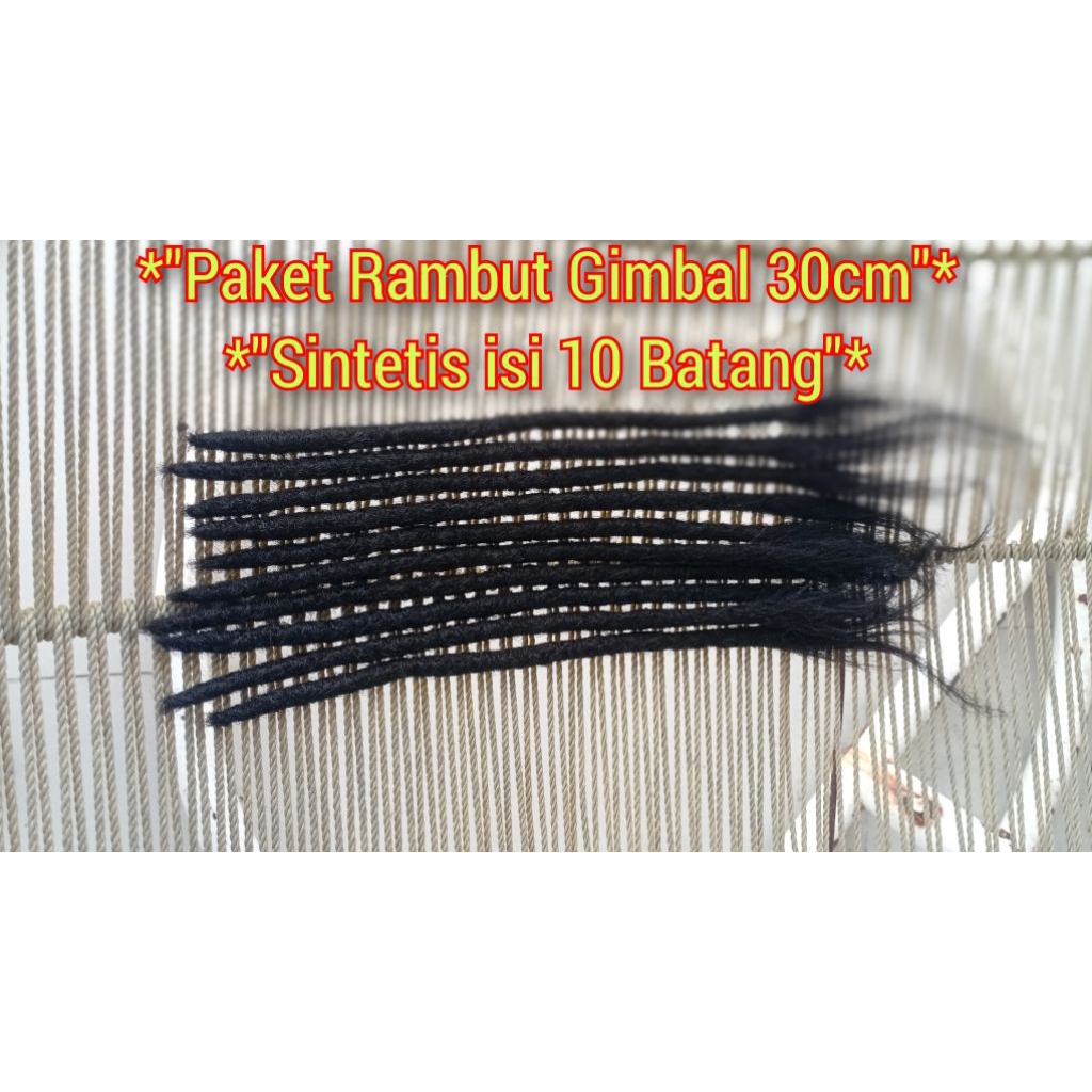 Paket Rambut Gimbal 30cm Sintetis isi 10 Batang Rambut Gimbal