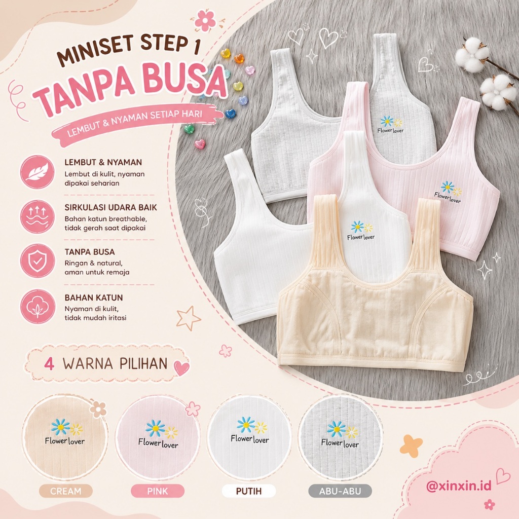 MINISET MINI SET STEP 1 Polos SD SMP BRA ANAK REMAJA SD SMP FULL COTTON SPORT MS457