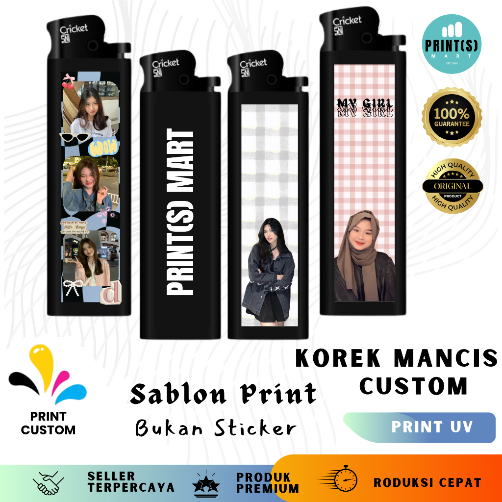 Korek Api Custom | Korek Api Cricket Mancis | Sablon Print UV bukan Stiker