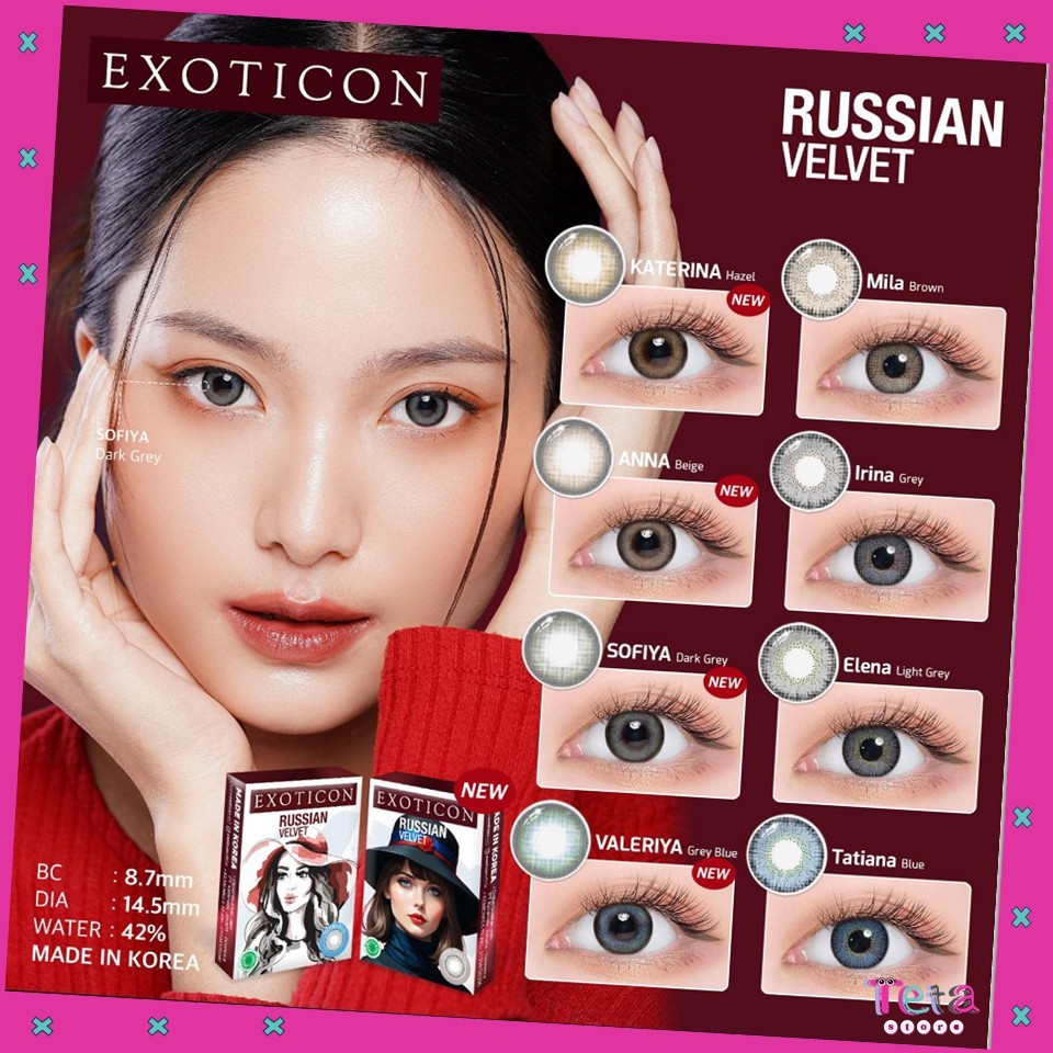 Softlens RUSSIAN VELVET Normal & Minus (-3.25 s/d -6.00) by Exoticon