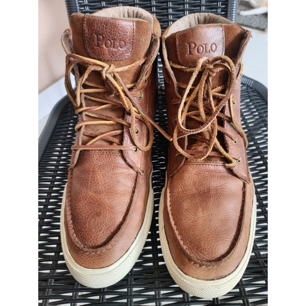 Sepatu Second Boot Polo Ralph Lauren Size 44 insol 28,5 Kulit.