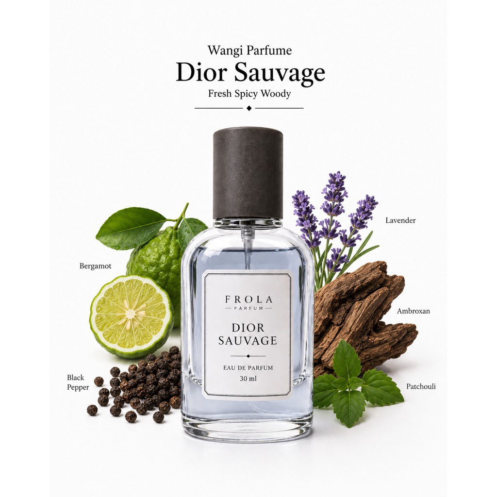 FROLA Parfum Bibit Dior Sauvage 30ml | Eau De Parfum Pria Long Lasting