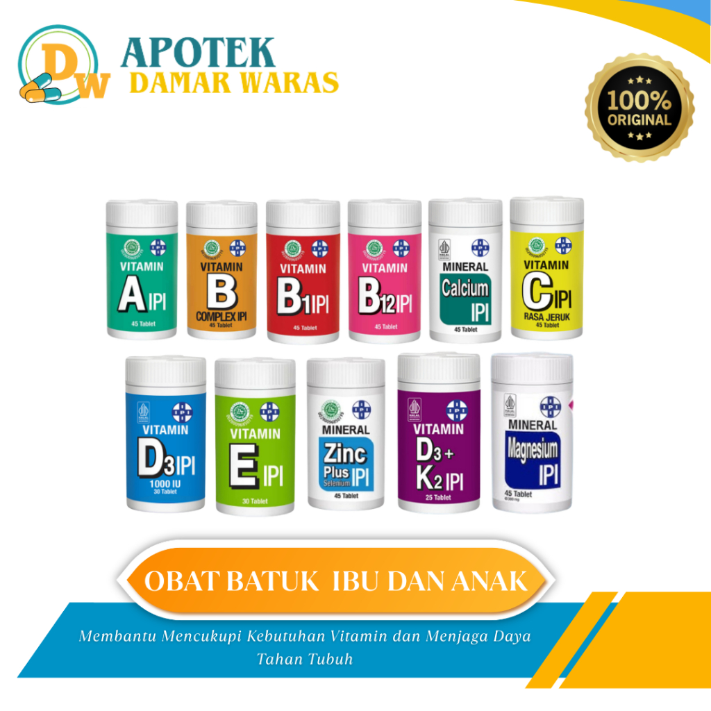 Vitamin IPI ALL Varian A IPI/B Complex/B12/C IPI/D3+K2/ D3 IPI/Calcium Ipi/E IPI