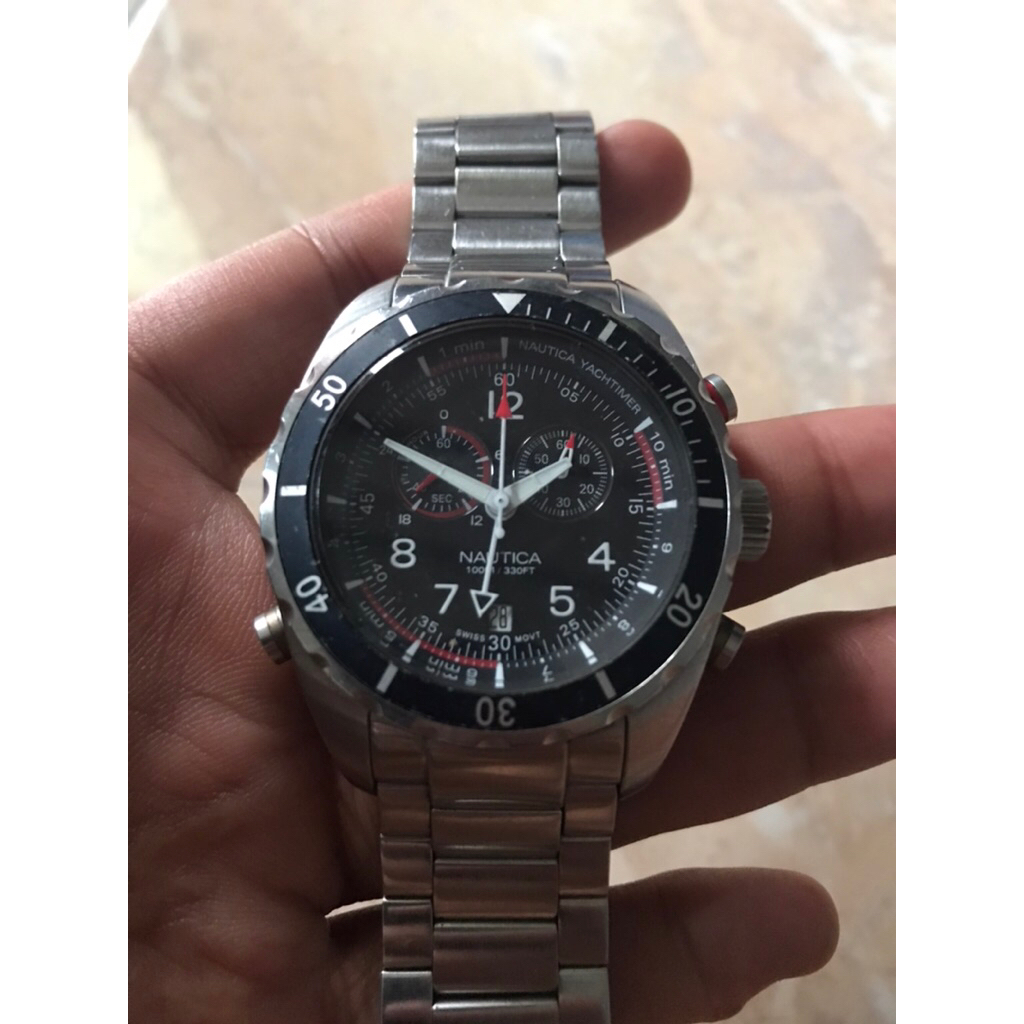 NAUTICA Yachtimer A34501 Chronograph Men's Watch ORIGINAL Swiss Movement (Rare Item)