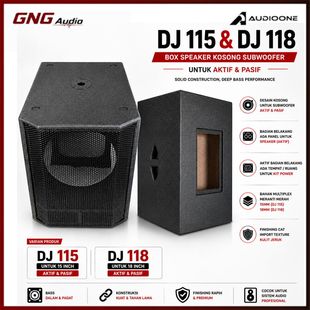 Box speaker subwoofer 15  18 inch aktif pasif DJ115 118 bok kosong finishing cat import full meranti