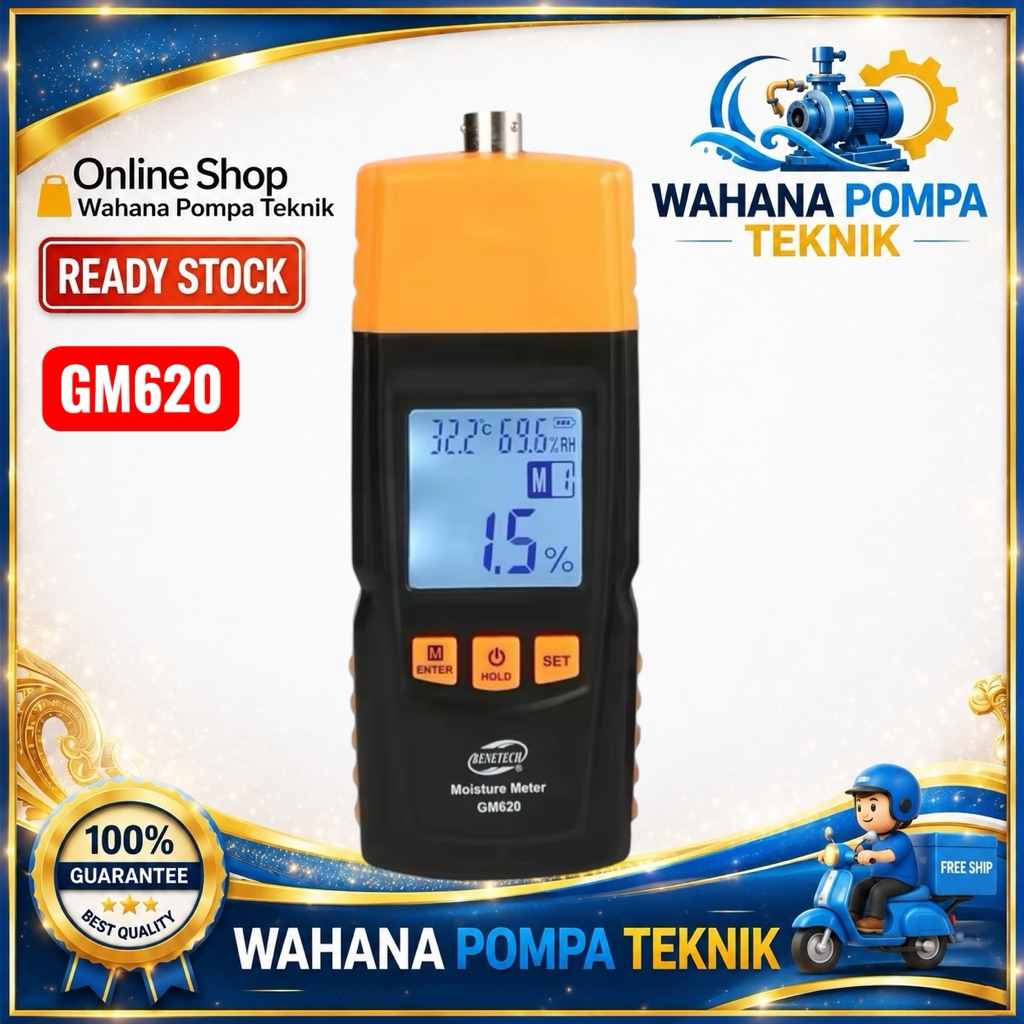 Moisture Meter GM620 Benetech Wood Kayu Paper Kertas MC Tester Timber