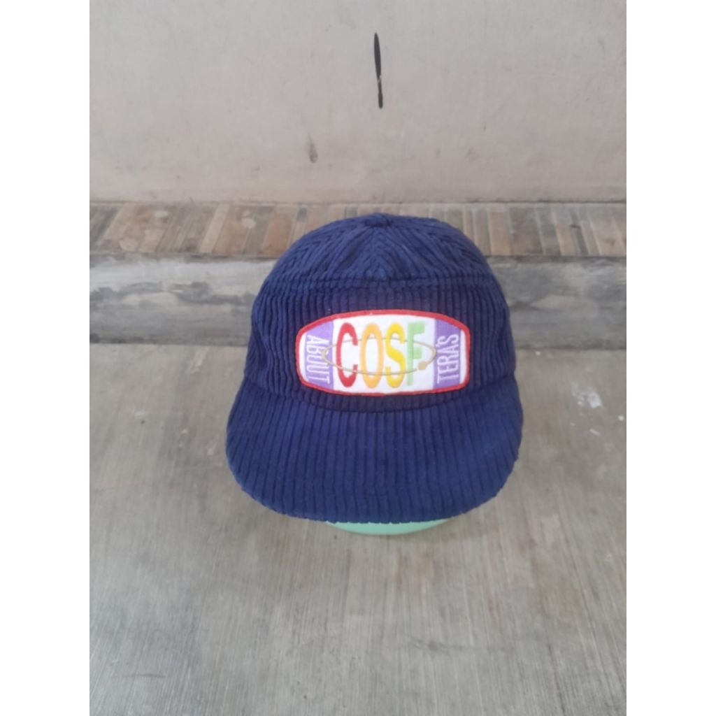 TOPI CORDUROI VINTAGE PATCH BORDIR TEBAL