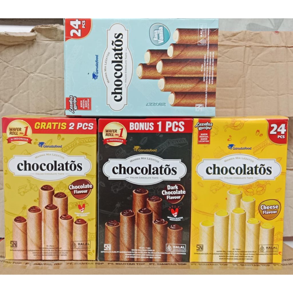 24 Pcs Chocolatos Keju, Chocolatos, Vanilla ,Dark Chocolate