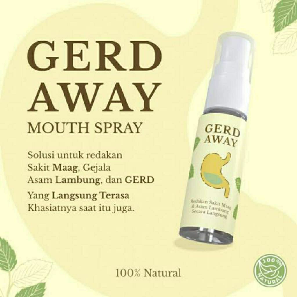 Gerd Away Mouth Spray Semprotan Herbal Atasi Asam Lambung Sakit Maag Gerd 100% Natural Secara Langsu