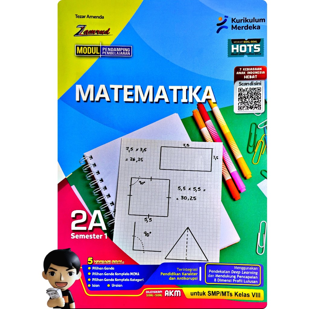 LKS MATEMATIKA SMP KELAS VIII 8 SEMESTER 1 2026-2027 DEEP LEARNING KURIKULUM MERDEKA | ZAMRUD PUTRA 
