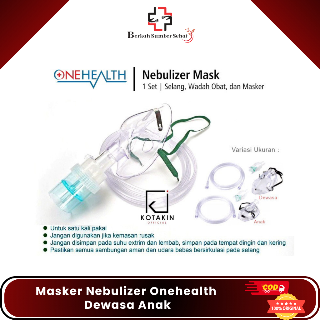 Masker Nebulizer Onehealth Dewasa Anak / Masker Nebulizer Onehealth