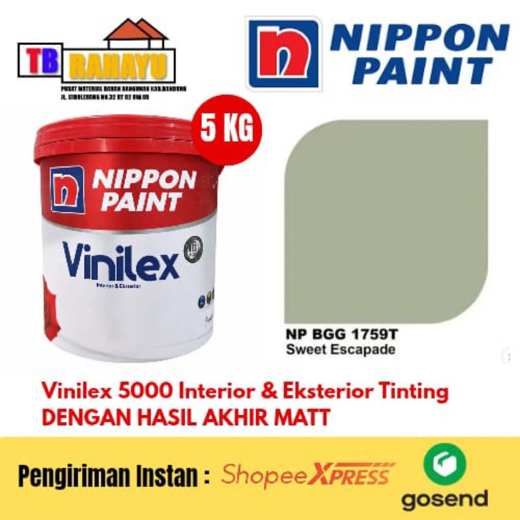 Cat Tembok Interior & Eksterior Vinilex 5000 - 5 KG (NP BGG 1759T SWEET ESCAPADE)