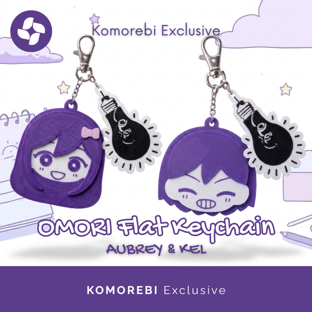 Gantungan Kunci Tas Omori Aubrey Kel Flat Keychain Karakter Game Koleksi Aksesoris Unik Lucu Variasi