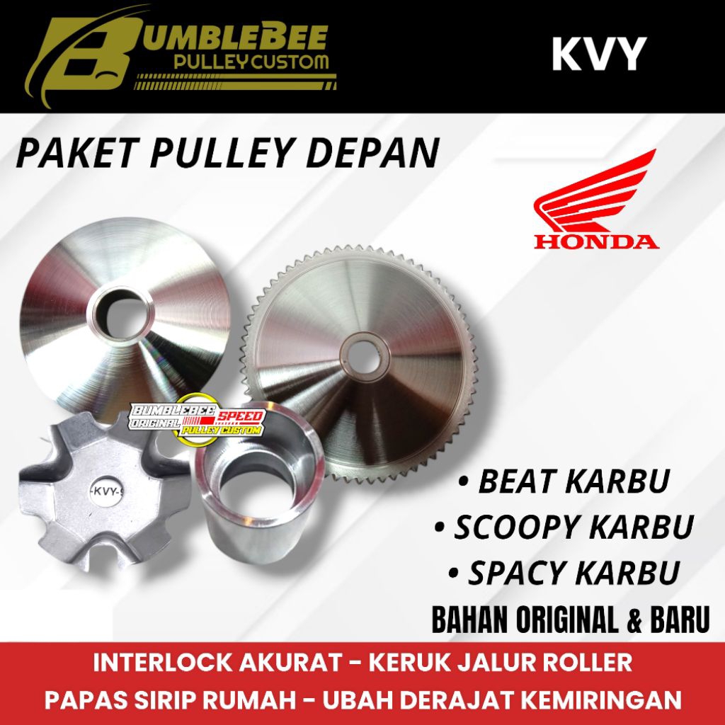 PULLEY SET KVY BUBUT CUSTOM BOSH PULLEY, RAMPLATE CUSTOM BEAT KARBU, SCOOPY KARBU, SPACY KARBU