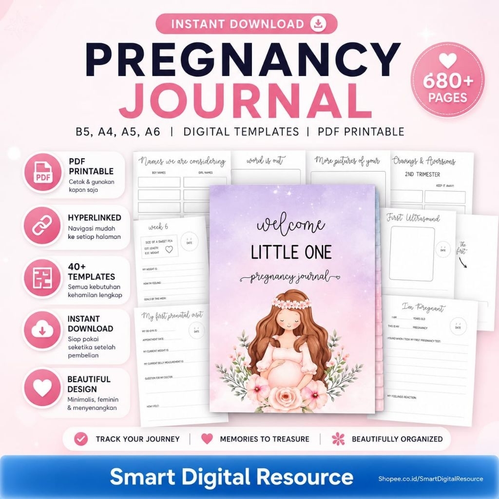Pregnancy Journal Planner Printable | Printable Pregnancy Journal | Maternity Planner | Pregnancy Or