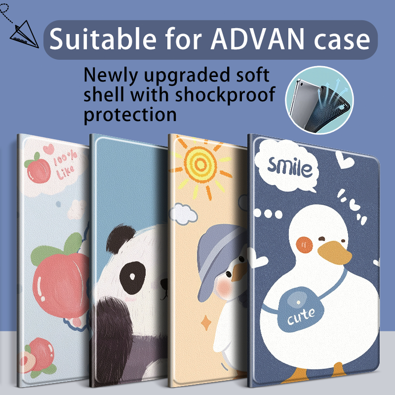 ADVAN Flip Cover Case for ADVAN Tab A10 10.1" & ADVAN VX NEO 10.1" Cute Cartoon Pattern, Fits ADVAN 