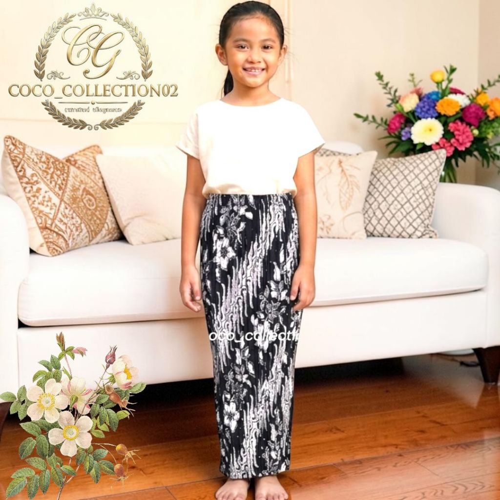 Bawahan Kebaya Anak Usia 7-12 Tahun/Rok Plisket Batik/Bawahan Kebaya Anak Modern