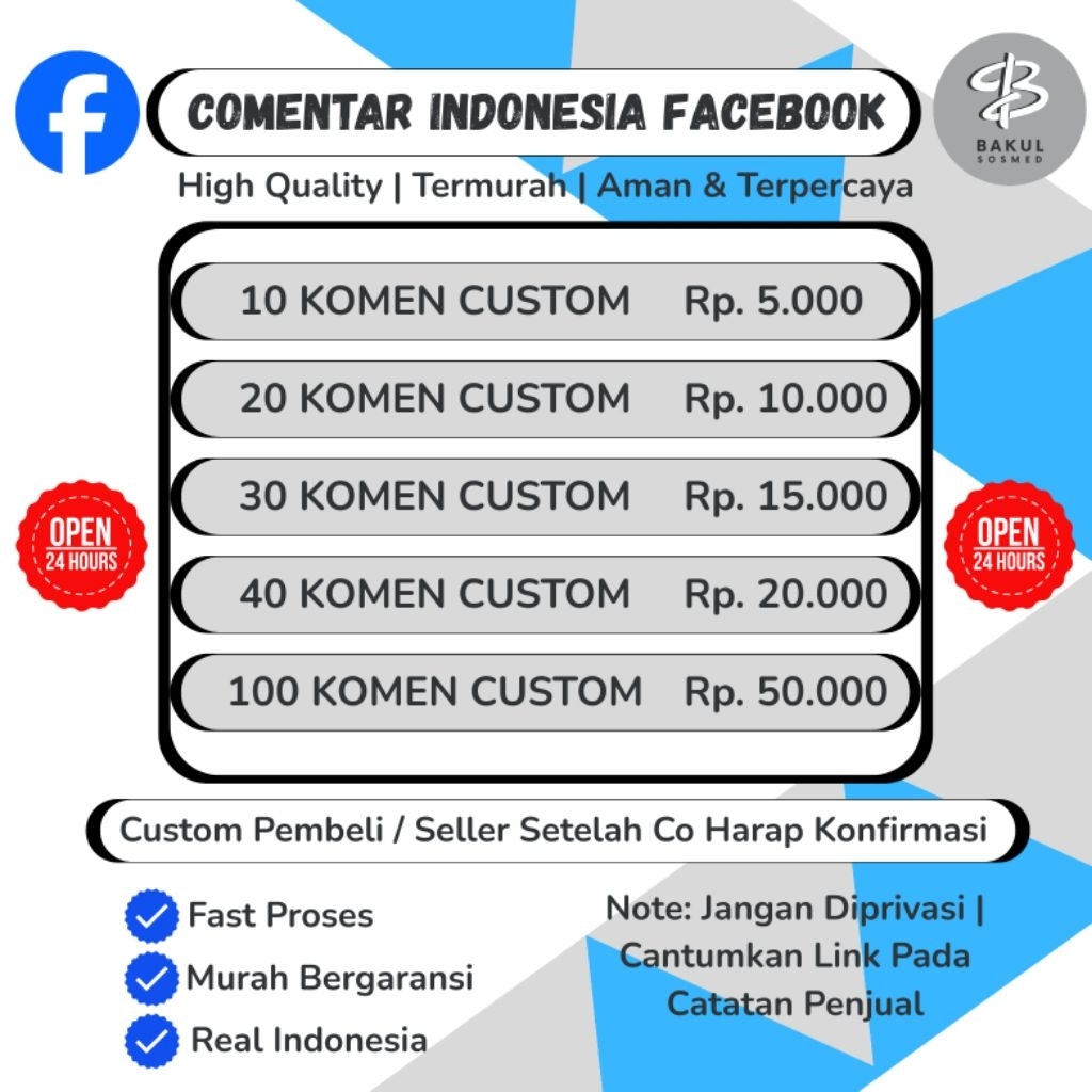 Komentar Facebook Real Akun Indonesian Jasa Komen Facebook Permanen proses cepat | Bergaransi - Fast