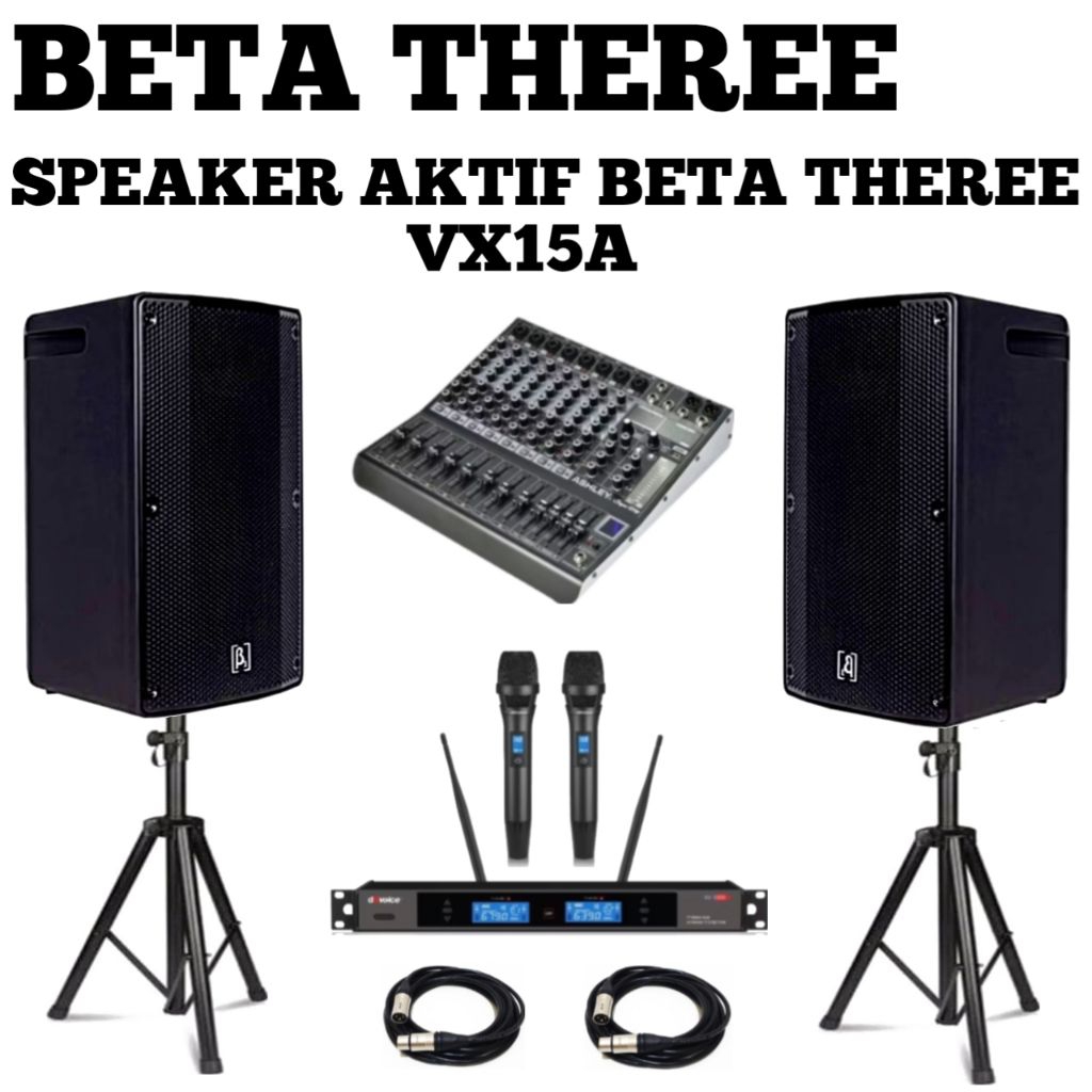 Paket Soundsystem Speaker Aktif Beta Three Vx15a Original Speaker 15inch