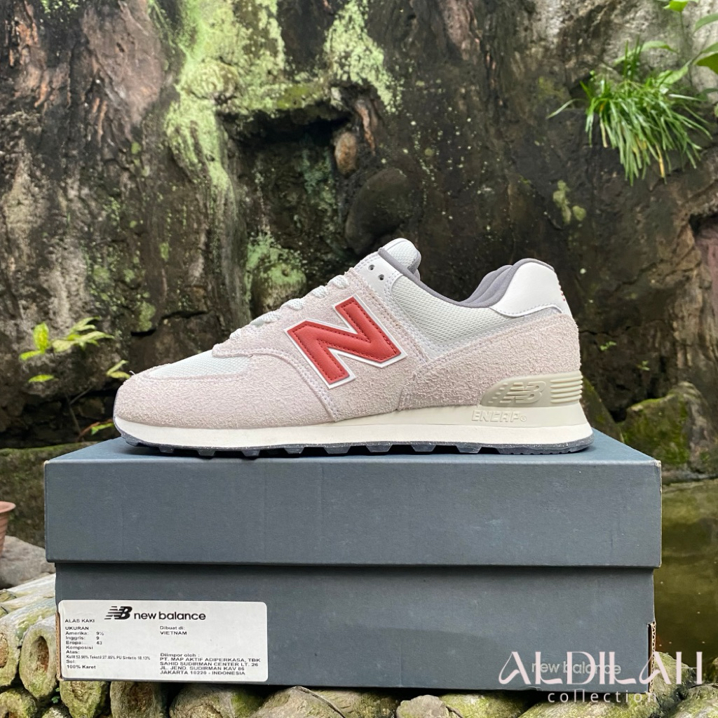 New Balance NB 574 Casual Classic "White/Red" Size 43 (27.5cm) Original Resmi PT MAP Aktif