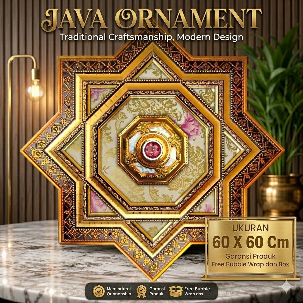 Ornamen Fitting Lampu Plafon 60X60 Modern