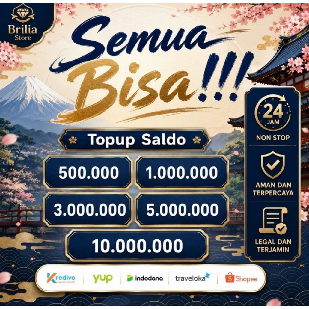 TOP UP SIZE° ISI SALDO/PULSA REGULER TRANSFER 1JT-45JT FAST